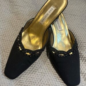 Ann Marino Black Embellished Women's Shoes